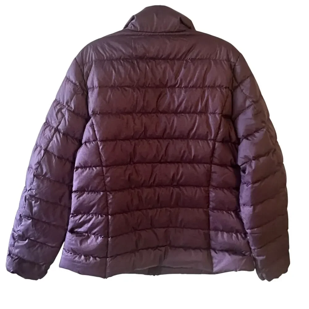 Eddie Bauer Down Coat Womens Size 1X Purple Quilted Ski Winter Outdoor Jacket